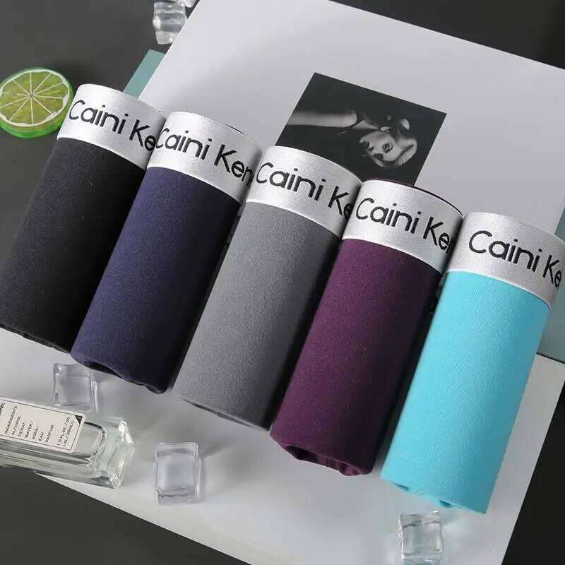 New 5pcs/Lot Solid Shorts Underpants man Men's Panties Men Boxer Underwear For Male Couple Sexy Set Large Size X251225