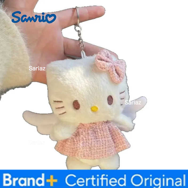Sanrio 13cm/512in Hello Kitty Plush Keychains Angel Wing Pendant Anime Peripherals Cartoon Backpack Girls Cute Stuff Decorative Dolls H251225