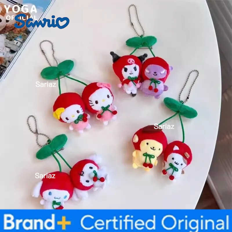 Sanrio Kuromi Hello Kitty Cinnamoroll Plush Doll Kawaii Cherry Brooch Hair Clip Backpack Decorative Pendant Girl Birthday Gift H251225