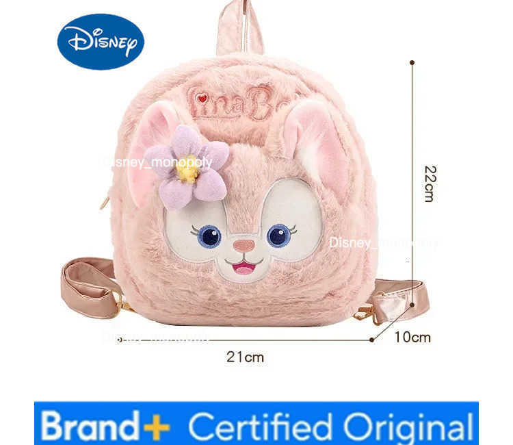 Disney LinaBell Stitched Plush Shoulder Bag Cartoon Cute Plush Handbag Large Capacity Fashion Trendy Womens Messenger Bag H251225