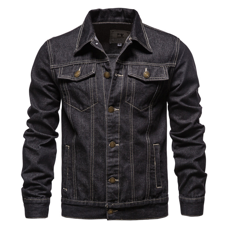 WOZK autumn and winter explosive street men's denim jacket cotton fashion casual slim fit men's jacket versatile trend designer