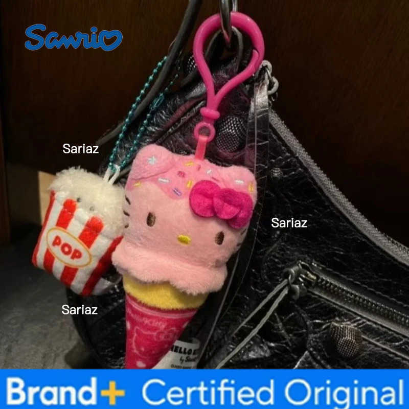 Sanrio Summer Ice Cream Series Hello kitty Stuffed Plush Toy Pendant cream kitty bag Accessories Kawaii cartoon Plush key ring H251225