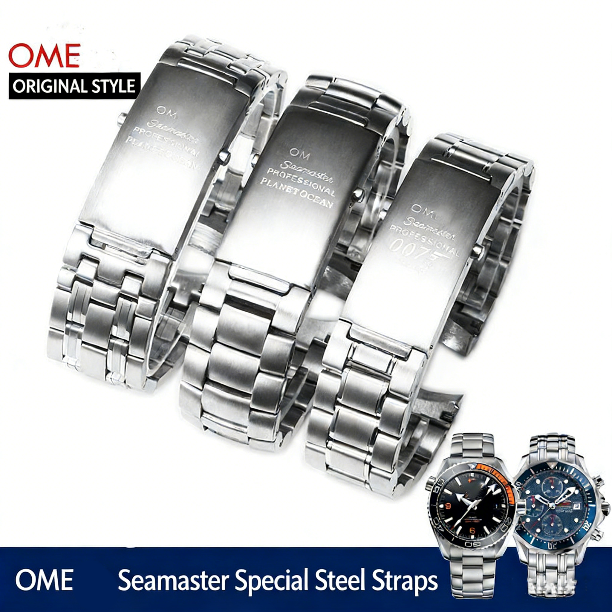 20mm/22mm Stainless Steel Watch Band - Brushed & Polished Replacement Watch Bracelet Spare Parts, Durable Daily Wear Watch Accessory