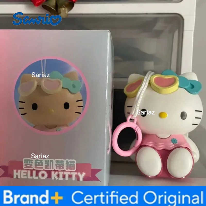 Sanrio Hello Kitty Keychain Toys Kawaii Will Tan Temperature Color Change Anime Bag Hanger Cartoon Charm Pendant Decoration Gift H251225