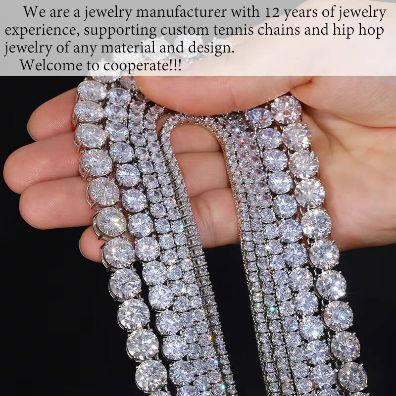 Low Price Waterproof Non Rusting Non Fading Antiallergic Durable Classic VVS Moissanite Tennis Chain Swimming Summer Jewelry