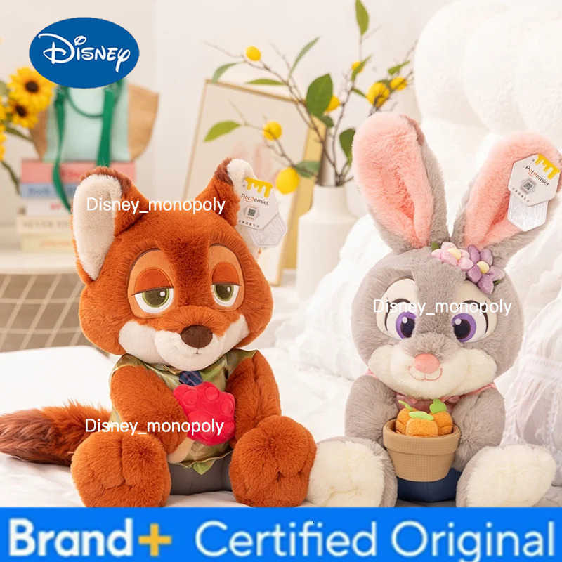 Disney anime Zootopia Judy Plush Toy Doll Nick Doll Ornaments Children Sleeping Pillow Cushion Couple Holiday Gifts Kids Birthday Gift H251225