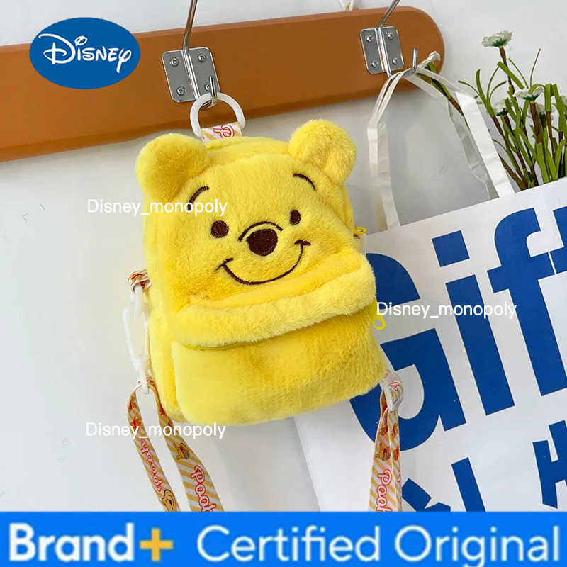 Disney Winnie The Pooh 2025 New Plush Backpack Girl Plush One Shoulder Messenger Bag Cartoon Fashion Childrens Mini Backpack H251225