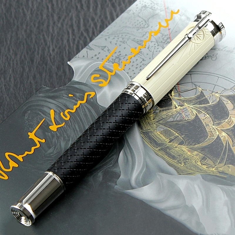 Limited Writer Edition Robert Louis Stevenson Rollerball Pen Ballpoint Pen Black And White Unique Relief Office Writing Fountain Pens 4378/9000