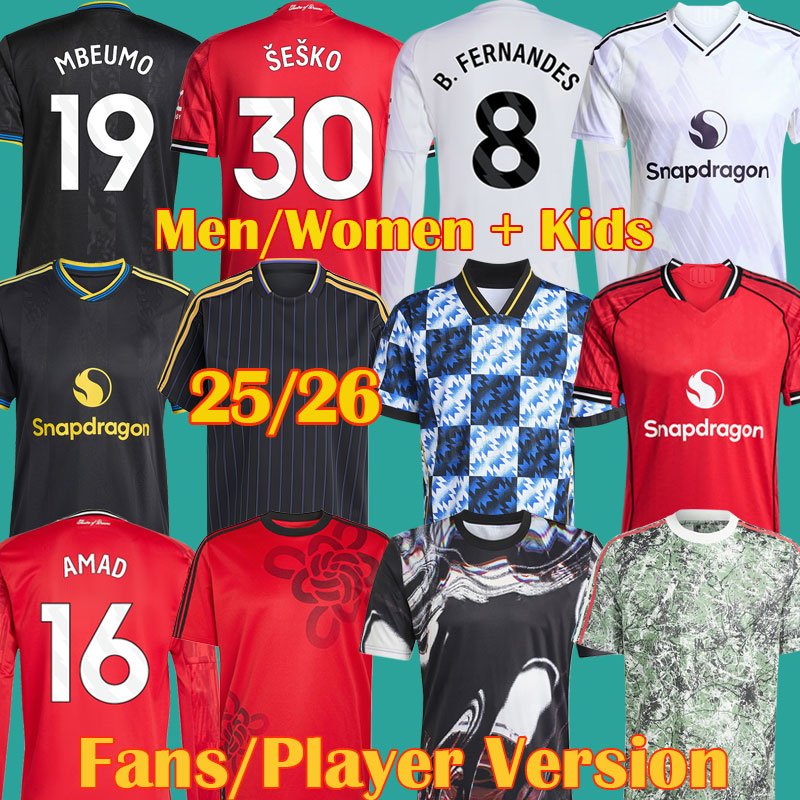 25 26 MAINOO soccer jerseys MOUNT SESKO CUNHA ZIRKZEE Kits Player CASEMIRO football shirts 2025 2026 FERNANDES CUNHA HOJLUND MBEUMO Pre Match men kids Uniform