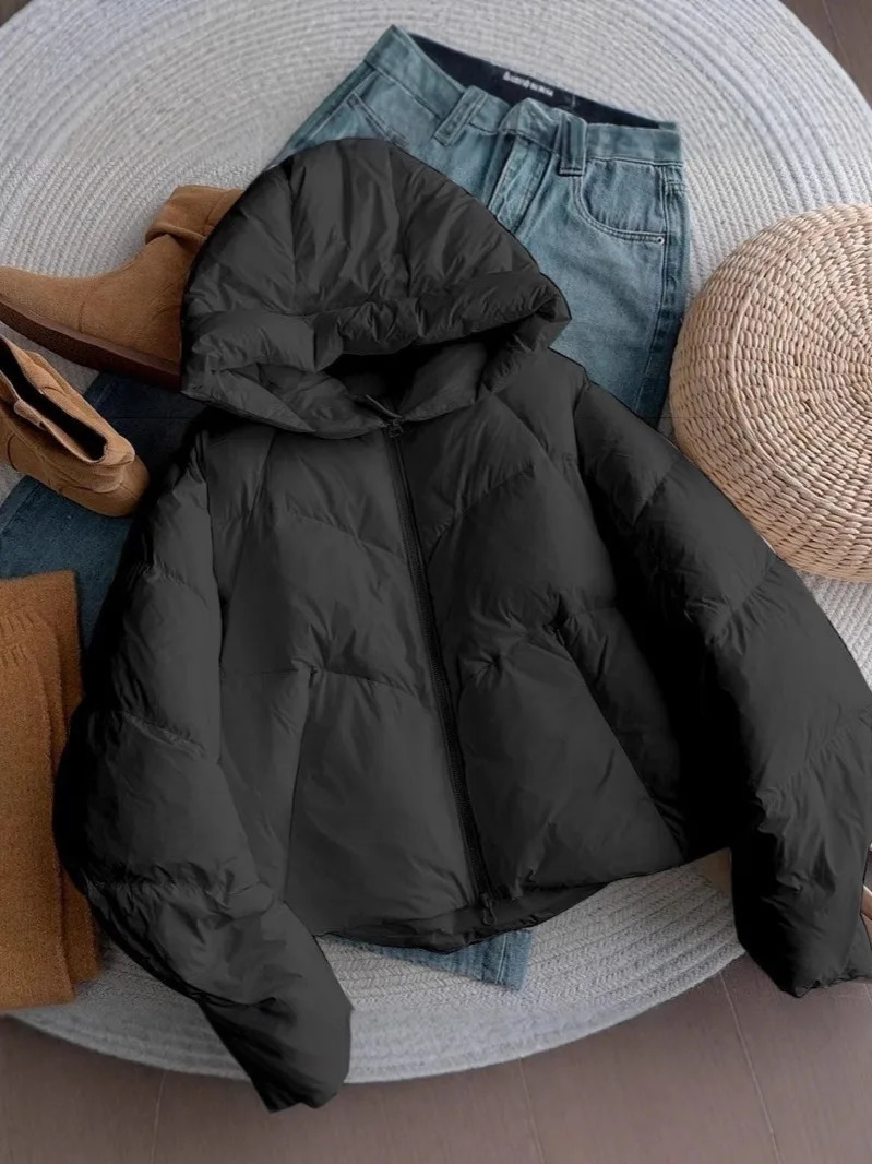 Womens Short Hooded Cotton Jacket Beige Winter Arrival Warm Bread Style Coat Clothes Padded 251225