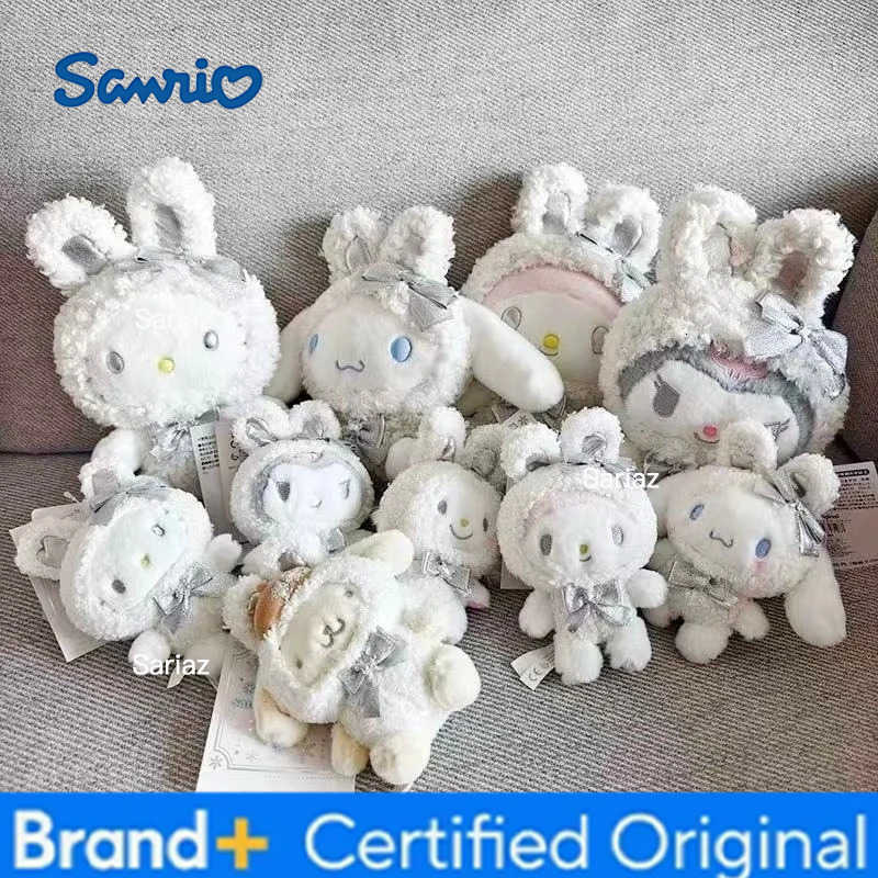 Sanrio First Snow Winter Collection Kuromi Kitty Melody Anime Plush doll Pendant Snow bunny Cinnamoroll Stuffed Animals charm H251225
