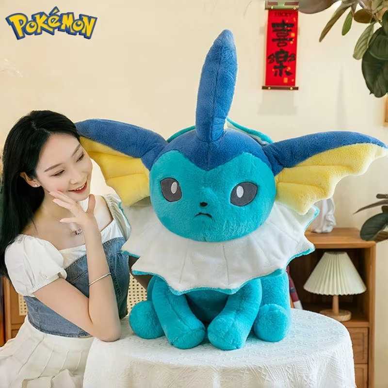 Pokemon 45/60/80CM Big Size Pokmon Jolteon Plushies Vaporeon Cartoon Anime Stuffed Ornament Comfortable Soft Doll Childrens Toy Gift W251225