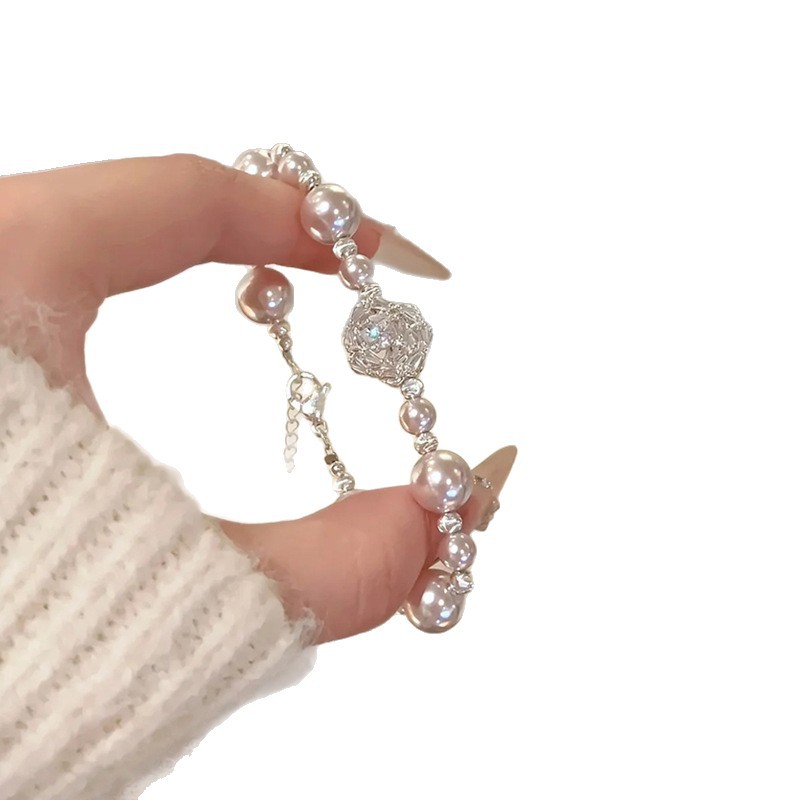 Zircon Flower Pearl Beaded Vintage Exquisite Elegant Daily Bracelet Light Luxury High-end Feel Women's Jewelry - view 6