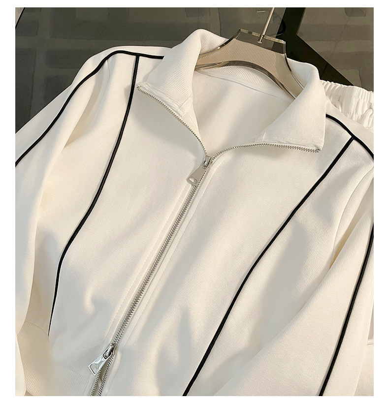 2026 Fashion Sports and Leisure Women's Spring New Collection Open Knitted Wool Sweater Long Sleeve Sports Sweater Wide Leg Two Piece Set