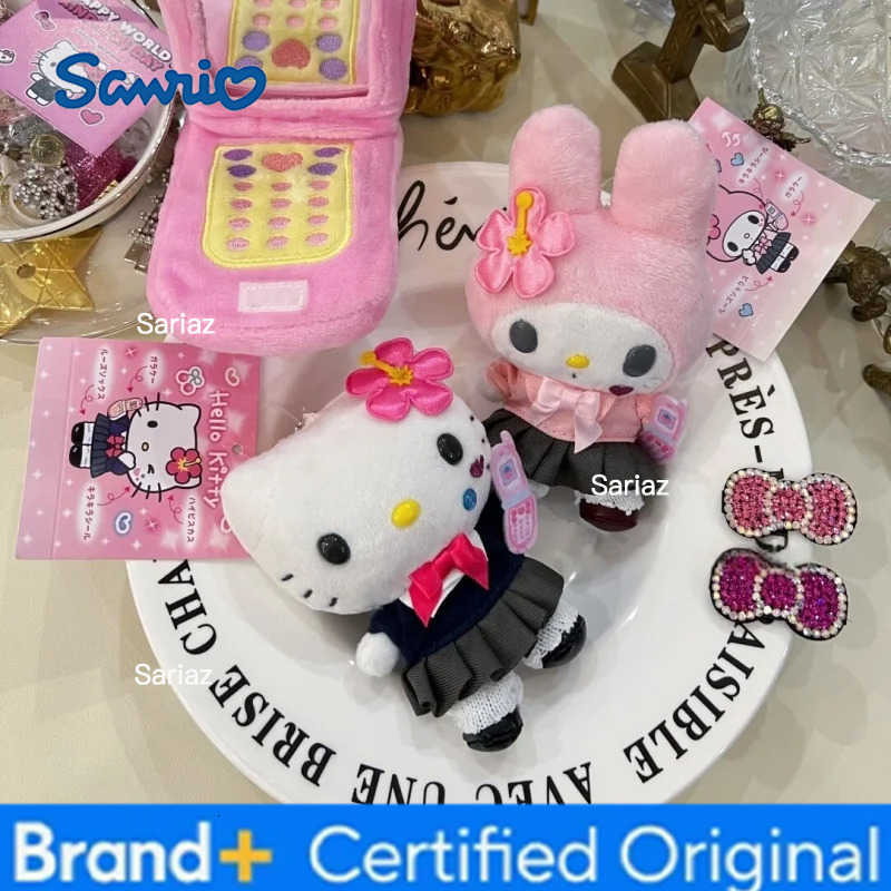 Sanrio Kawaii my melody Plush Doll Keychain hello kitty Bag Accessories Heisei uniform HotGirls Y2K Kitty Cat Schoolbag Pendant H251225