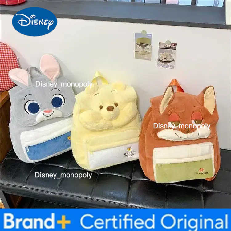 Disney Cartoon Cute Zootopia Plush Backpack Handbag Crossbody Bag Judy Fox Nick Large Capacity Casual Student Toy Surroundings H251225