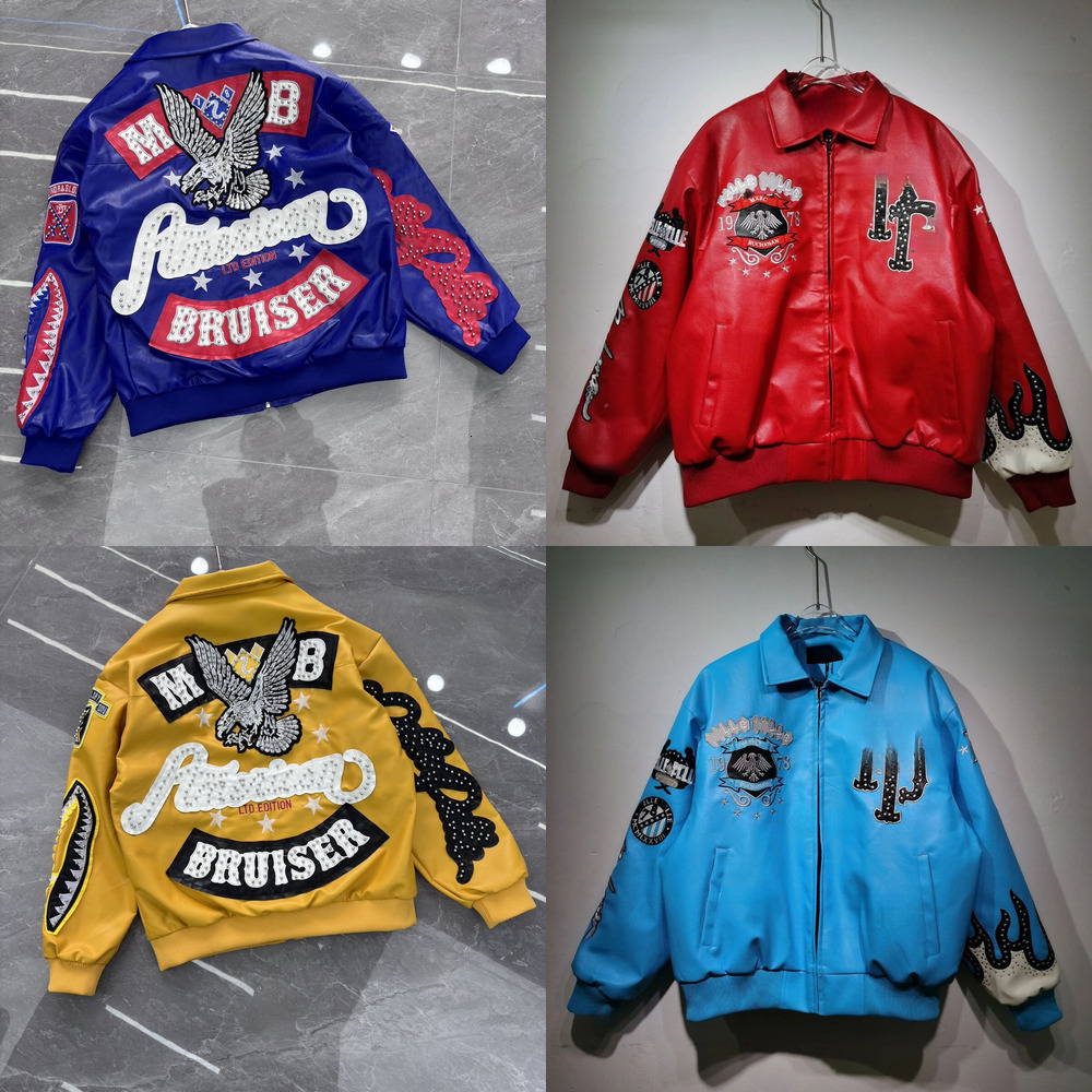 Top quality Jackets Designer Jacket Diamond Encrusted Eagle Leather Jacket Wide Sheep Leather Windbreak Bomber 1978 Limited Edition Pelle Pelle Leather 0d