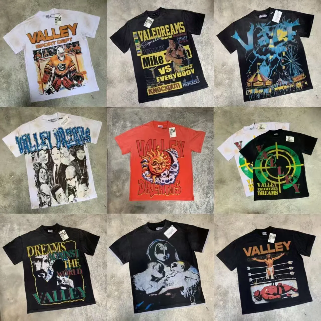 5A valley Designer Mens T Shirts valelives Vintage vale Graphic Oversized Y2k Top Harajuku Gothic Cotton Short Sleeve Shirt Men Clothing Size S-XL