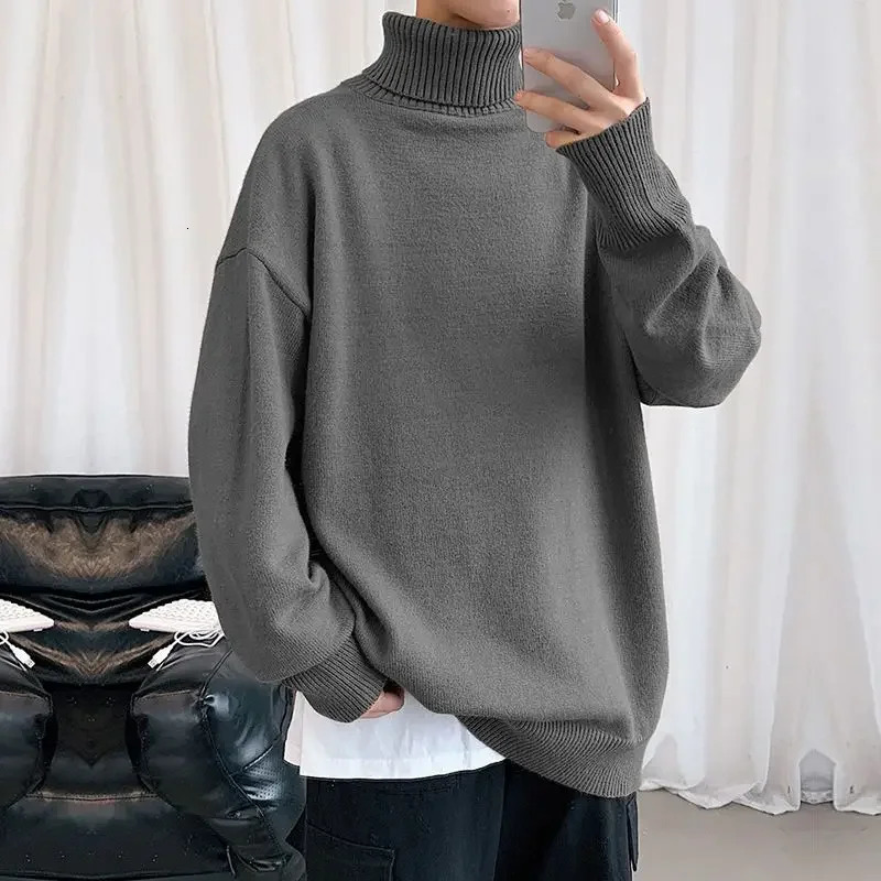 Oversize Pullover Man Loose Fit Autumnr and Winter Knitted Sweaters for Men Jumpers Korean Clothes Top Original Knitwear 251225