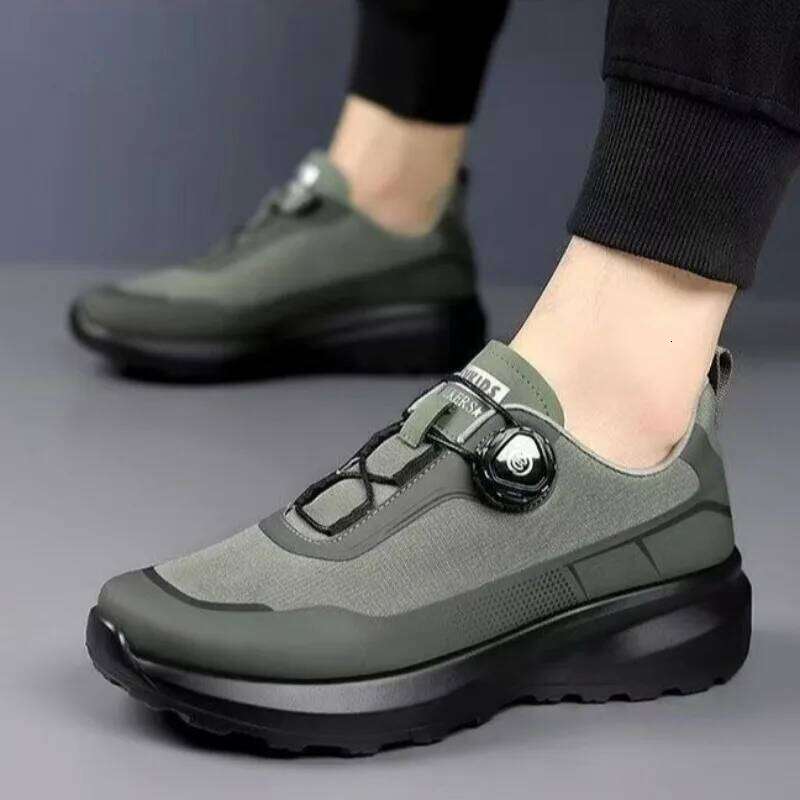 Original New Men Rotating-button Driving Sneakers Platform Casual Walking Outdoor Wear-resistant Running Sports Shoes Plus X251225