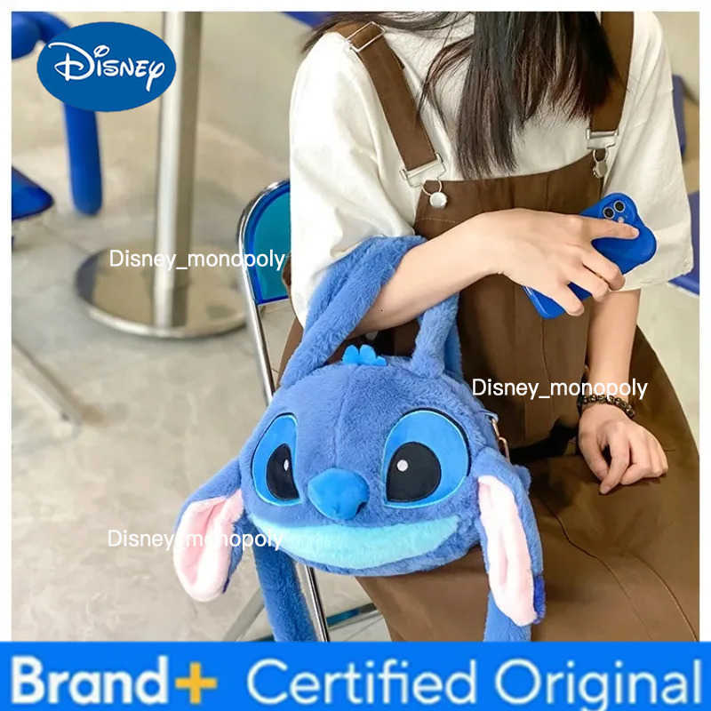 Disney New Lilo Stitch Plush Toys Bag Kawaii Plush Messenger Bag Girl Handbag Anime Stuffed Doll Children Cartoon Plushie Backpack H251225