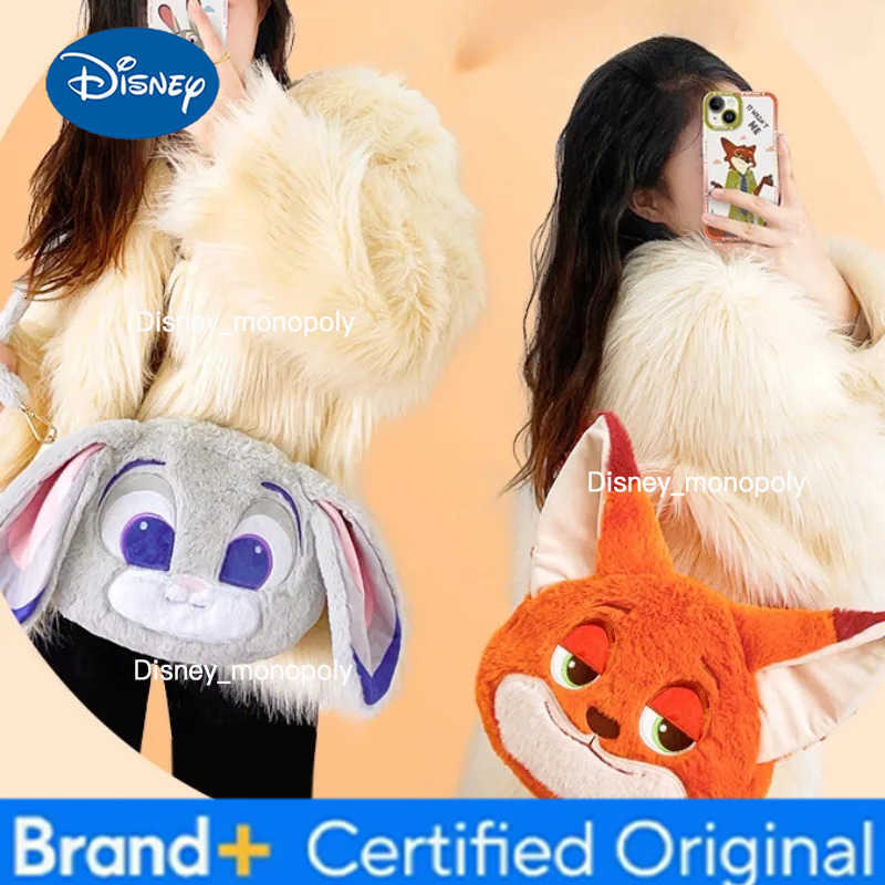Disney Judy Hopps Nick Wilde cute creative kawaii doll crossbody bag personalized anime movie cartoon plush shoulder bag gift H251225
