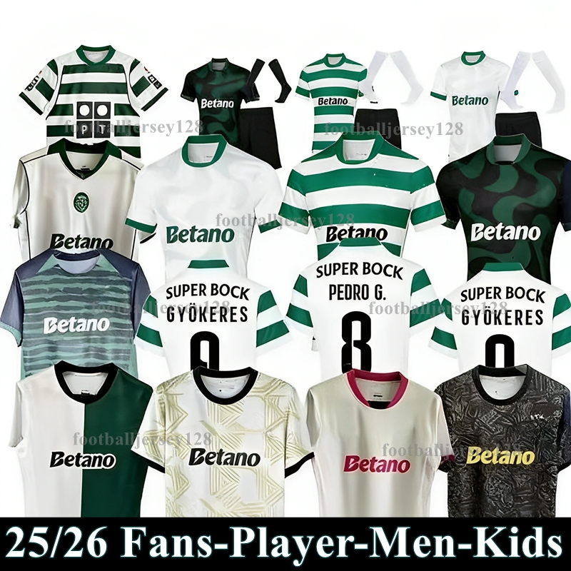 4XL Lisbons Sporting CP 25 26 home soccer jerseys Pink October Lisboa CR7 HJULMAND GYOKERES COATES J.Palhinha PEDRO G. MORITA SARABIA football shirts Men Kids Kit sets