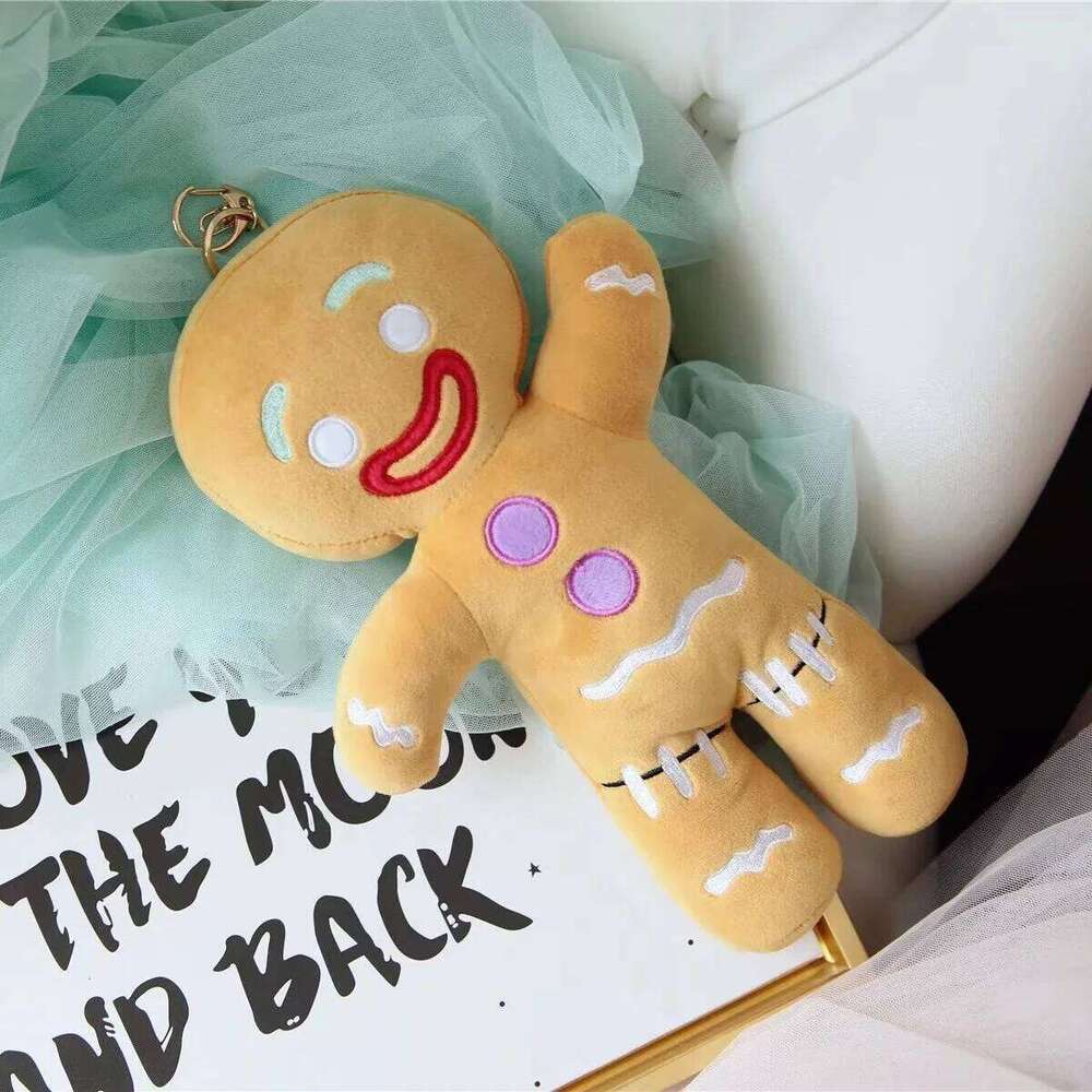 Adorable Gingerbread Plush Toy Soft Stuffed Biscuit Doll Cookie Man with Smile Face Plushies Cute Gift Girl Christmas Decor X251225