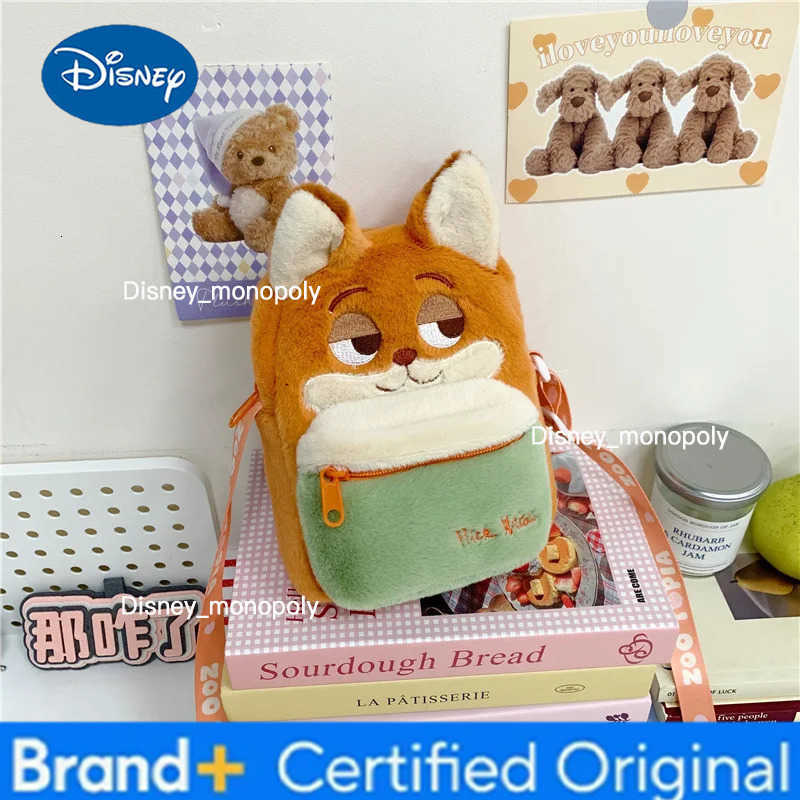 Disney Kawaii Zootopia 2 Plush Backpack Judy Nick Crossbody Bag Storage Bag Plush Anime Toy Girl Childrens Christmas Gift H251225