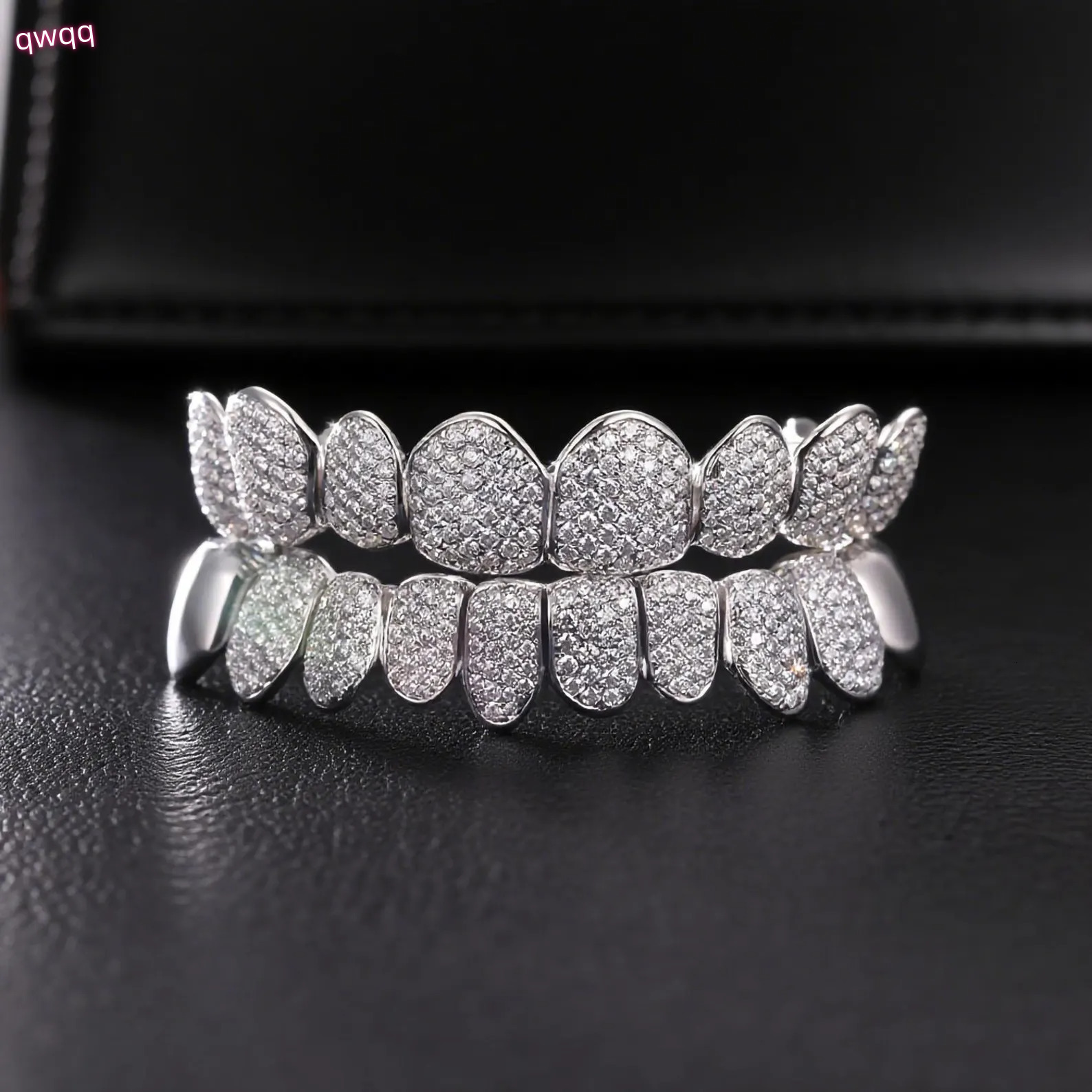 Trendy Mens Womens Fine Grillz Stylish 925 Silver Round Cut Moissanite Diamond Teeth Jewelry Iced Hip Hop Style Perfect Gift