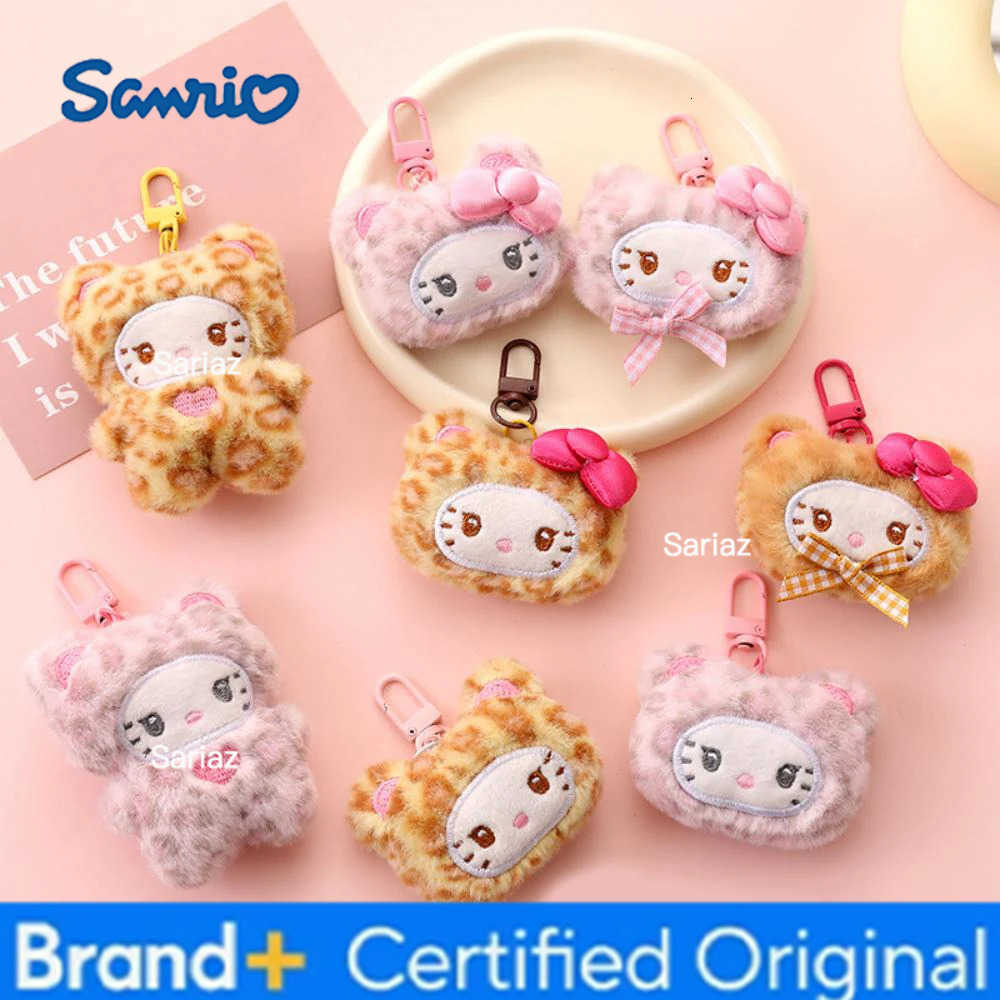 Sanrio Girl Gift Kawaii Keychain Hello Kitty Keychain Cinnamoroll Keyring Doll Plush Toy Backpack Pendant Car Key Ring Plushie H251225