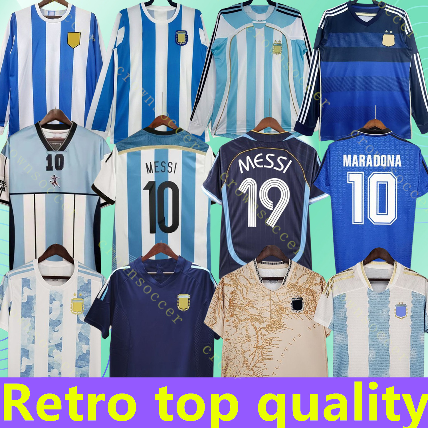 maradona soccer jersey 1986 1994 ArgentinaS retro 86 Vintage Classic 1978 MESSI DI MARIA Kempes Football Shirts Maillot Camisetas de Futbol 96 00 01 2