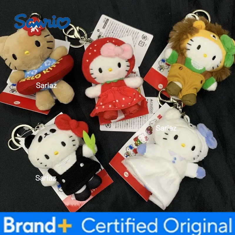 Sanrio New Cartoon Hellokitty Plush keychain plush Bag Pendant black skin Strawberry Sakura White Bear me series Plush Doll Toy H251225