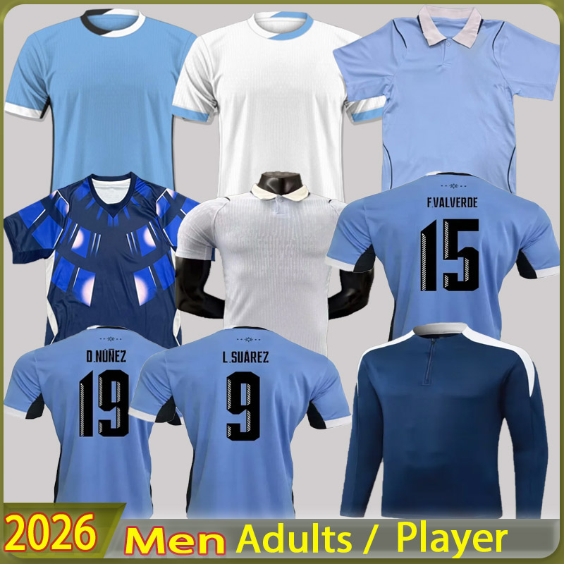 2026 World Cup Uruguay Men home away Fans Soccer Jerseys L.suarez E.cavani F. Valverde N. Nandez Player Version 2425 Uruguay National Team jersey Football Shirts