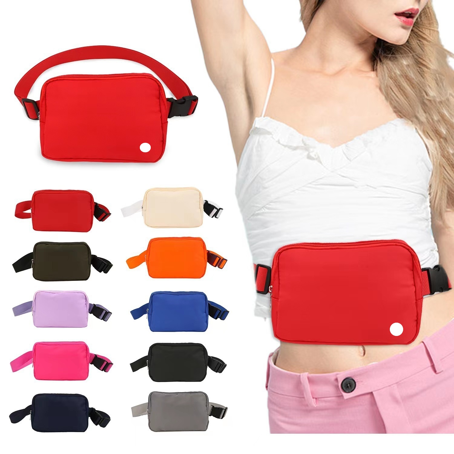 UU-L5668 Waterproof Yoga Belt Bag Women And Men Waist Bag Gym Elastic Adjustable Strap Zipper Fanny Pack Capacity Outdoor Bags Belt Bag Chest Bag