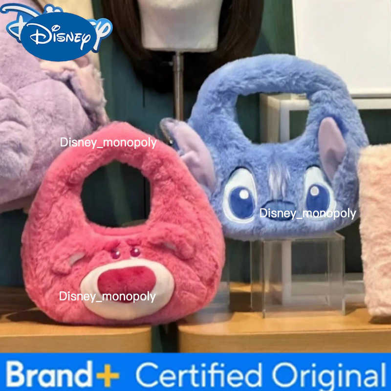 Disney Lotso Stitch Cartoon Cute Kawaii Plush Handbag Holiday Gift Personalized Creative Anime Movie Character Handbag Wholesale H251225