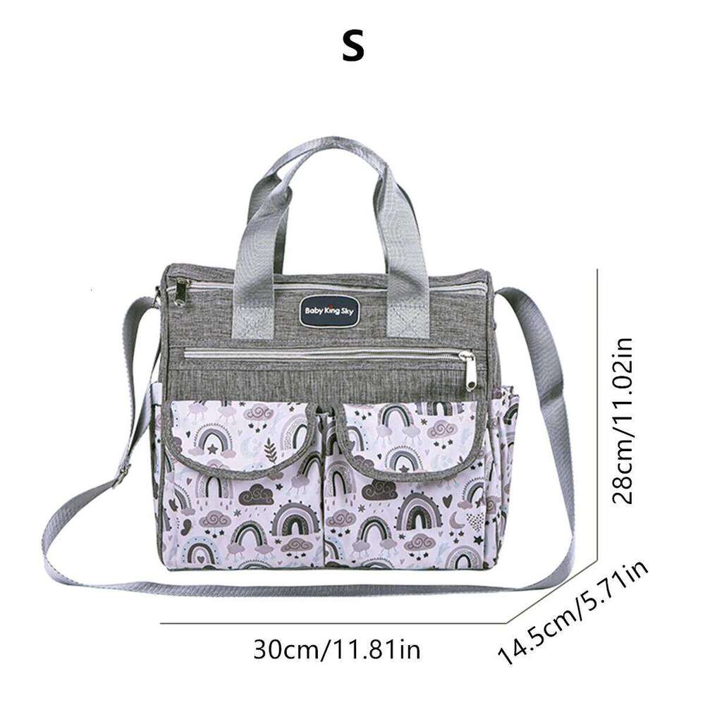 New Fashionable Cloud Prined Shoulder Mommy Muli-Funcional Large-Capaciy Cross-Body Moher and Baby Bag; Sachel Diaper Bag for Pregnan Women When Going