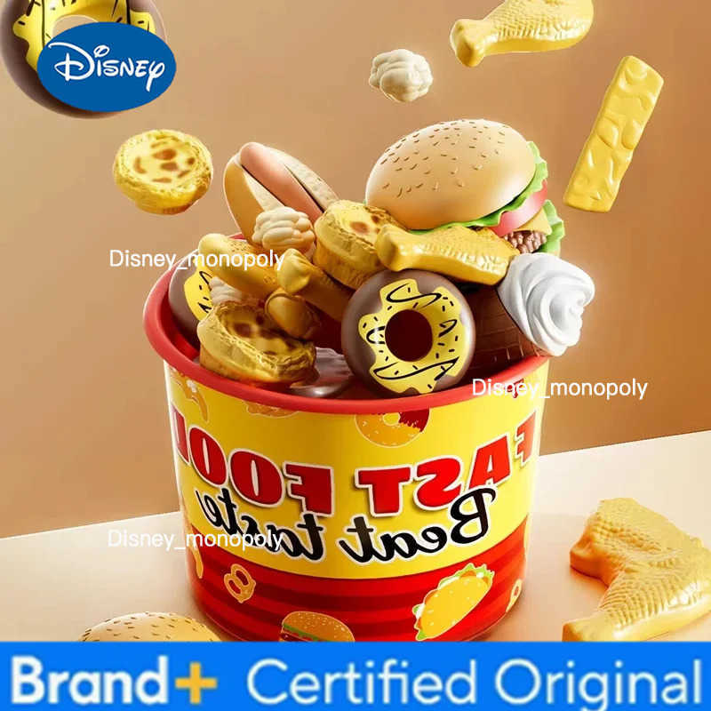 Disney Kid Kitchen Toy Set Simulation Make Hamburger Pizza Fries Pretend Play Food Cooking Cutting Game Montessori Interactive Toy Gift H251225