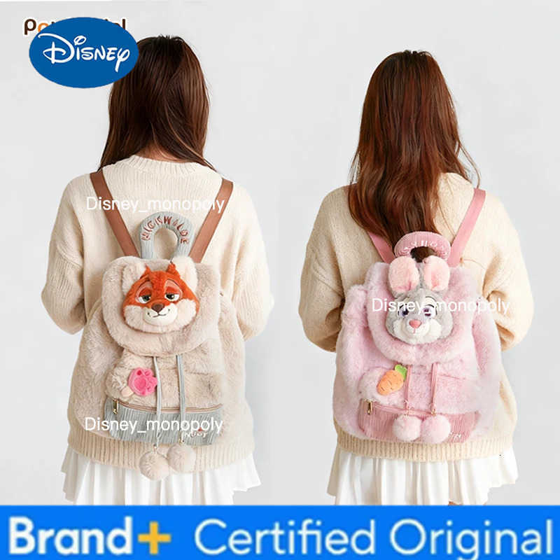 Disney Genuine Potdemiel Judy Hopps Nick Wilde Plush Backpack Autumn Winter Large Capacity Cute Fashion Backpack Birthday Gifts H251225