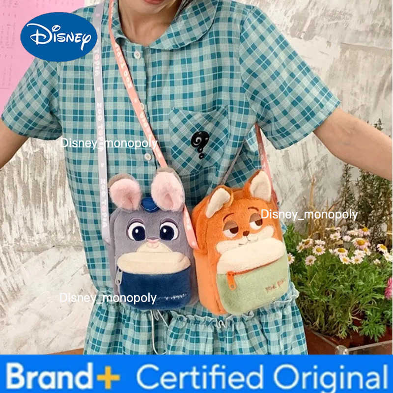 Disney Kawaii Zootopia 2 Plush Backpack Judy Nick Crossbody Bag Storage Bag Plush Anime Toy Girl Childrens Christmas Gift H251225
