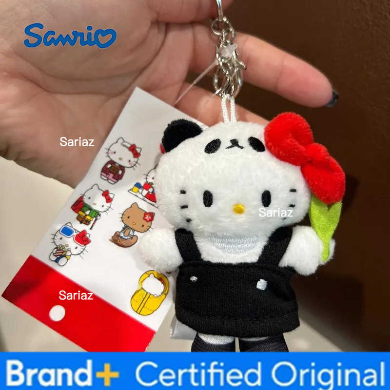 Sanrio New Cartoon Hellokitty Plush keychain plush Bag Pendant black skin Strawberry Sakura White Bear me series Plush Doll Toy H251225
