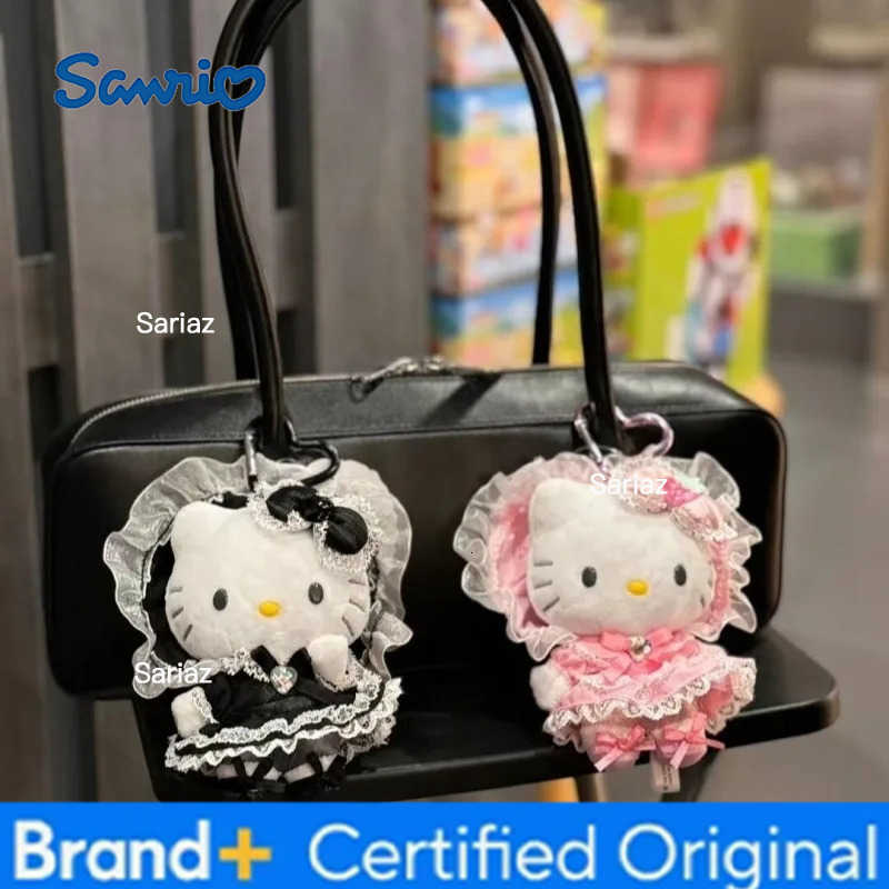 Sanrio New Hello Kitty Plush Keychain Intricate Work Lolita Lace Dress Kitty Bag Charm Stuffed Sweet Maid Decoration Pendant Girly Gift H251225