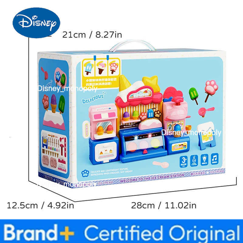 Disney Children Ice Cream Toy for Girl Play Dough Color Machine With Music and Light Boy Toy Food Fake Kids Supermarket 3 Years Gifts H251225 H251225