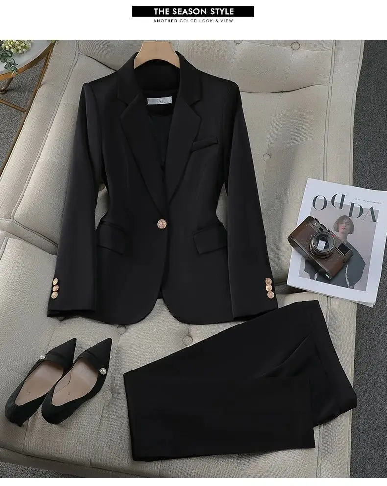 Insozkdg Purple Suit Coat for Women Spring High end Suit Fashion Professional Set Suit Pants Two Piece Set Women Outfits 251224