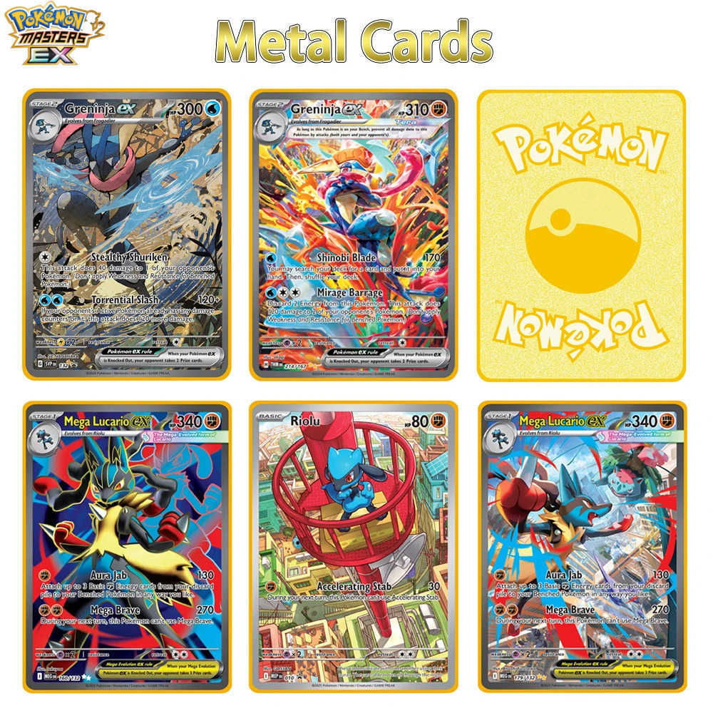 2026 NEW Pokemon Metal Card 10000 Points Arceus Charizard Super Card English Mewtwo Lucario Greninja Lillie Anime Cards L251225P0FD