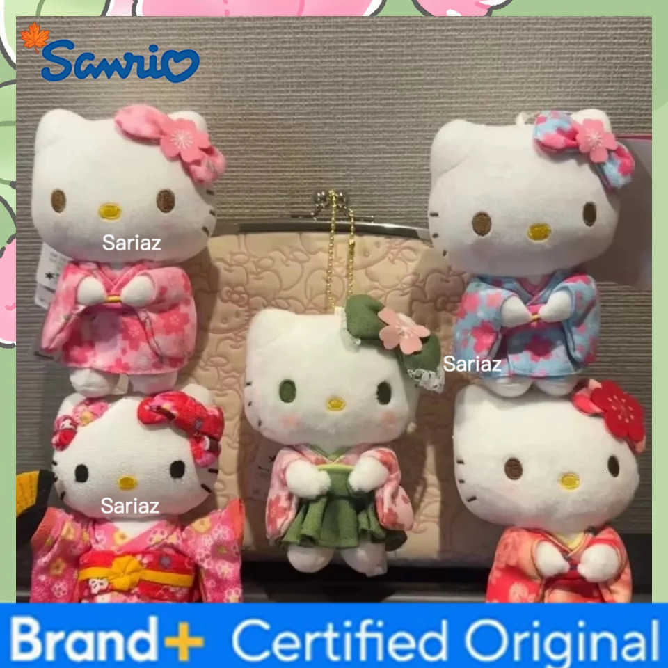 Sanrio Japanese Kimono Cherry Blossom Hello Kitty Plush Doll Trendy Toy Backpack Decoration Accessories Keychain Girl Surprise Gift H251225