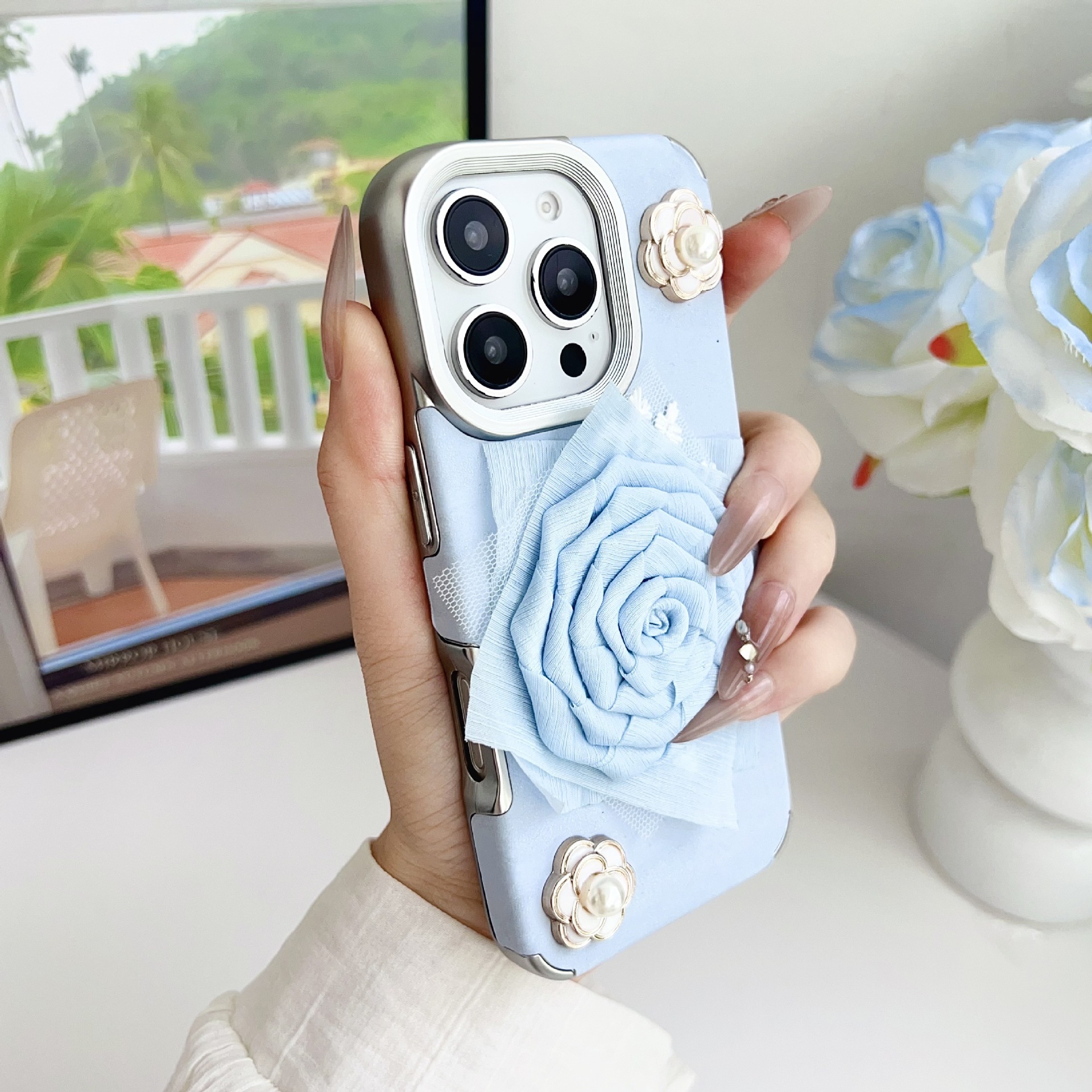 Suitable for iPhone 17 Max Phone Case Niche Velvet Rose Ins Cute Female Apple 16 Pro Flower