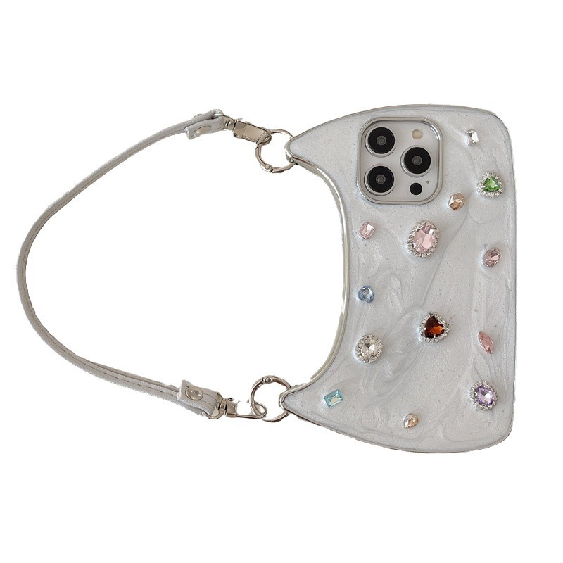 ins Light Luxury Sparkling Diamond Handbag Compatible with iPhone 17 Pro Max Apple 16/15/14 Phone Case