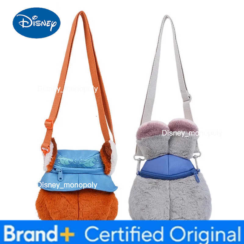 Disney Zootopia Judy Nick Hooded Plush Crossbody Bag Cute Soft Shoulder Bag Travel Shopping Birthday Holiday Gift for Girls H251225