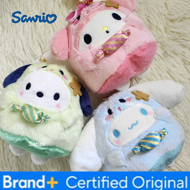 Sanrio Candy Series KUROMI Hello Kitty Cinnamoroll Plush Keychain Cartoon Cute PP Cotton Backpack Keychain Gifts For Kids Girls H251225